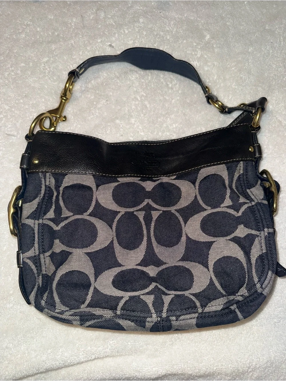 Coach vintage blue denim hobo bag